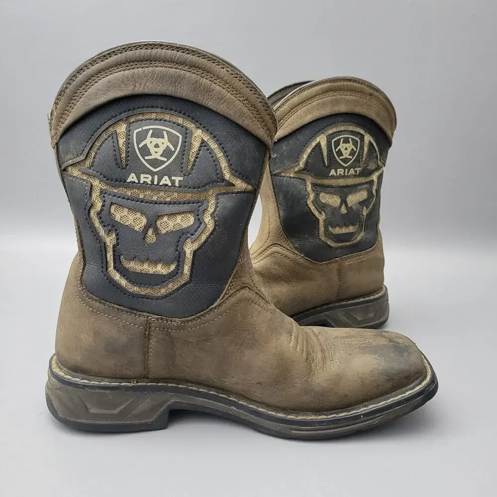 Ariat Kids Roughneck XT VentTEK Workhog Western Leather Boots Sz 4.5